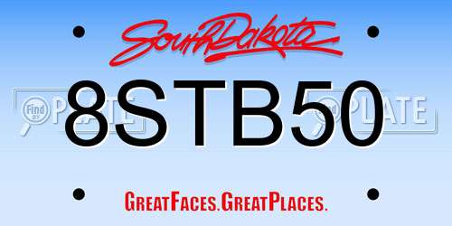 8STB50 South Dakota License Plate