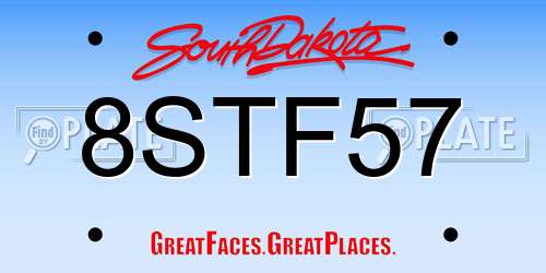 8STF57 South Dakota License Plate