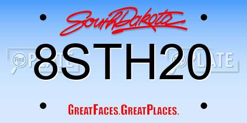 8STH20 South Dakota License Plate