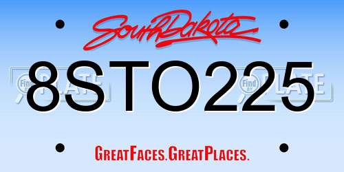 8STO225 South Dakota License Plate