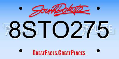 8STO275 South Dakota License Plate