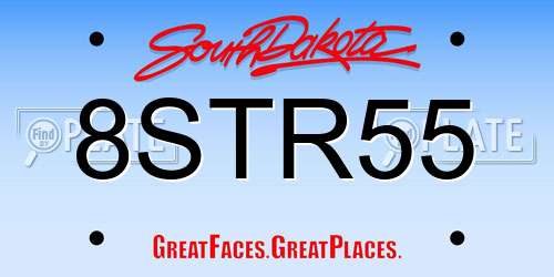 8STR55 South Dakota License Plate