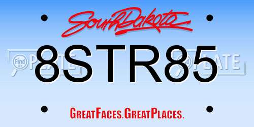 8STR85 South Dakota License Plate