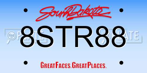 8STR88 South Dakota License Plate