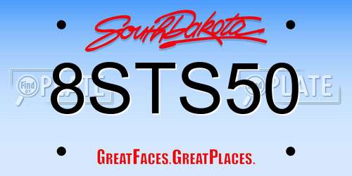 8STS50 South Dakota License Plate