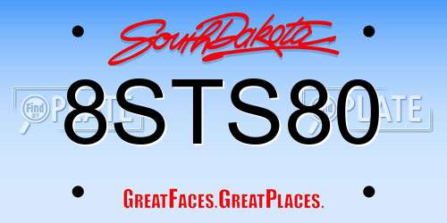 8STS80 South Dakota License Plate