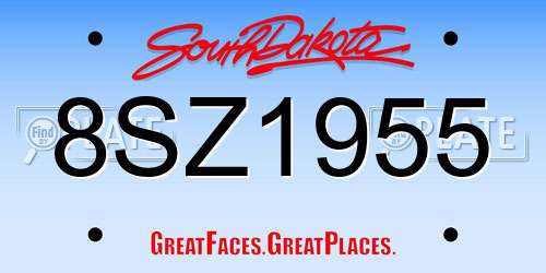 8SZ1955 South Dakota License Plate