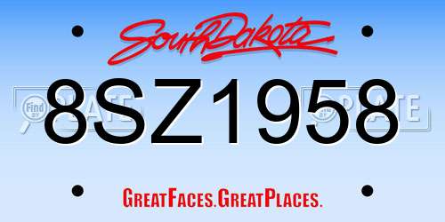 8SZ1958 South Dakota License Plate