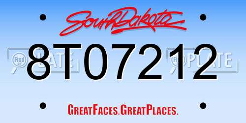 8T07212 South Dakota License Plate
