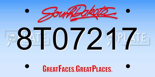 8T07217 South Dakota License Plate