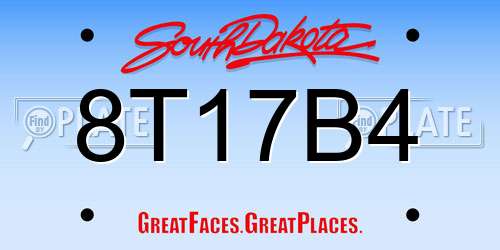 8T17B4 South Dakota License Plate