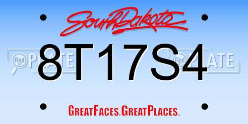8T17S4 South Dakota License Plate