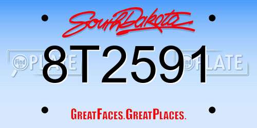 8T2591 South Dakota License Plate