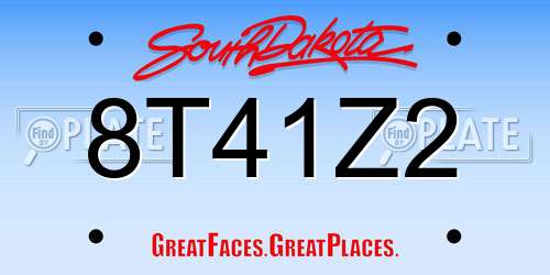 8T41Z2 South Dakota License Plate