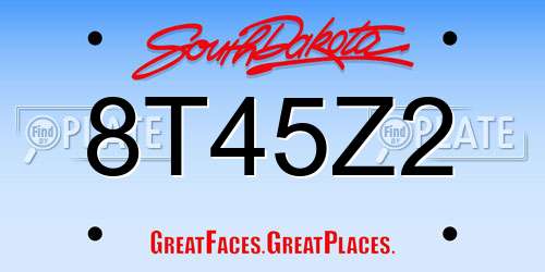 8T45Z2 South Dakota License Plate