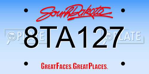 8TA127 South Dakota License Plate