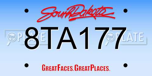 8TA177 South Dakota License Plate