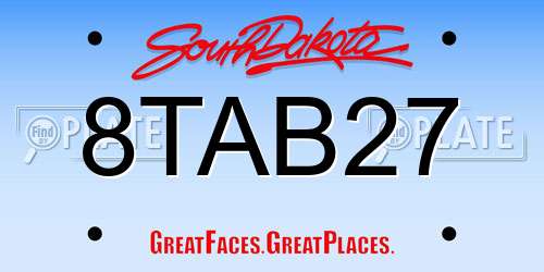 8TAB27 South Dakota License Plate