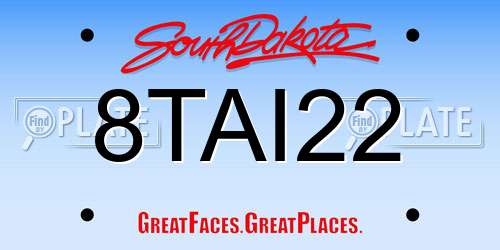 8TAI22 South Dakota License Plate