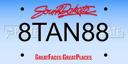 8TAN88 South Dakota License Plate