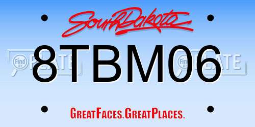 8TBM06 South Dakota License Plate