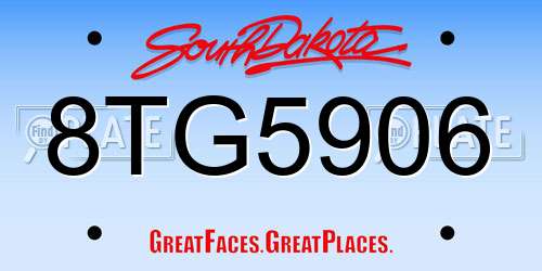 8TG5906 South Dakota License Plate