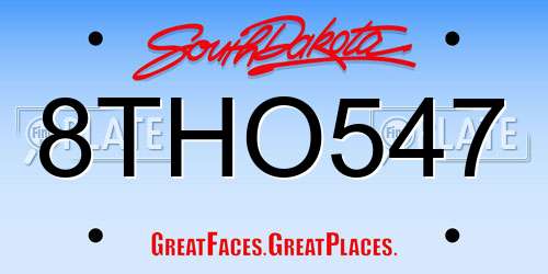 8THO547 South Dakota License Plate