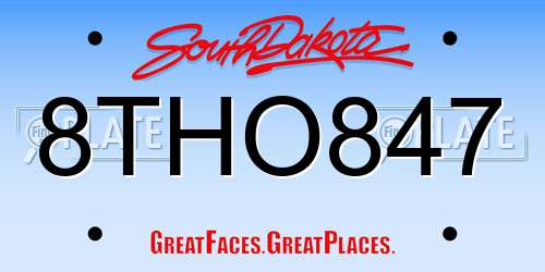 8THO847 South Dakota License Plate