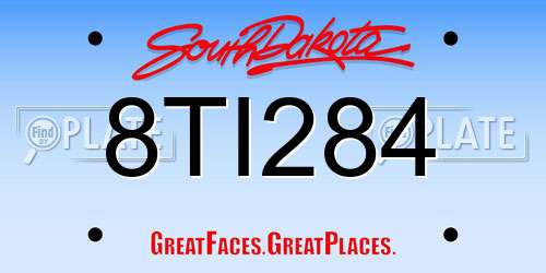 8TI284 South Dakota License Plate