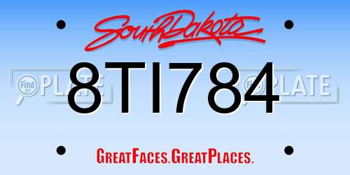 8TI784 South Dakota License Plate