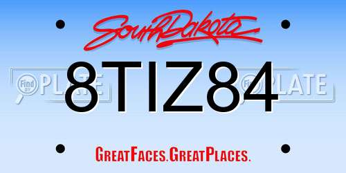 8TIZ84 South Dakota License Plate