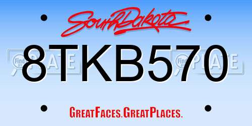 8TKB570 South Dakota License Plate