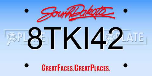 8TKI42 South Dakota License Plate