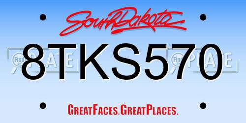 8TKS570 South Dakota License Plate
