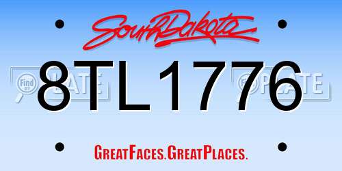 8TL1776 South Dakota License Plate