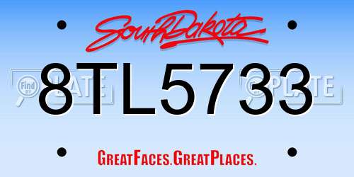 8TL5733 South Dakota License Plate