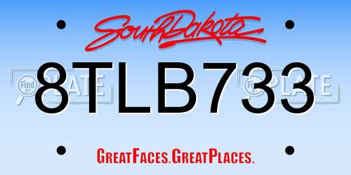 8TLB733 South Dakota License Plate