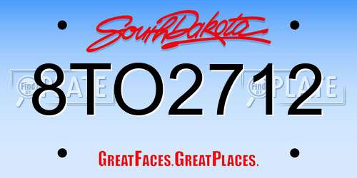 8TO2712 South Dakota License Plate