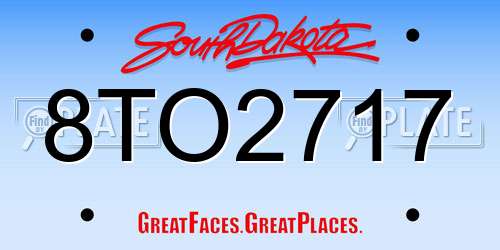8TO2717 South Dakota License Plate