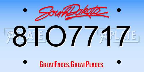 8TO7717 South Dakota License Plate