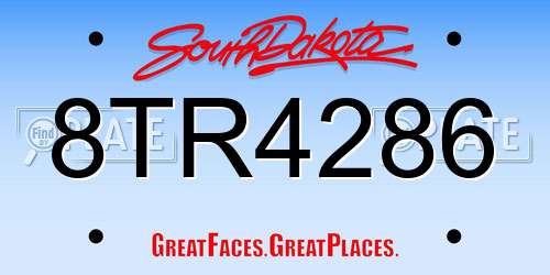 8TR4286 South Dakota License Plate