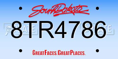 8TR4786 South Dakota License Plate