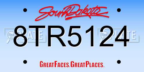 8TR5124 South Dakota License Plate