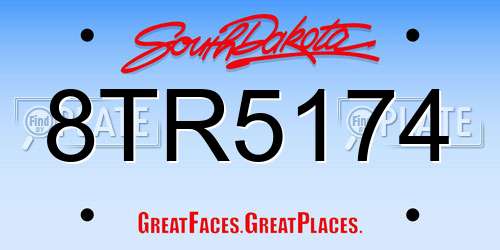 8TR5174 South Dakota License Plate