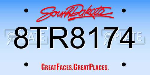 8TR8174 South Dakota License Plate