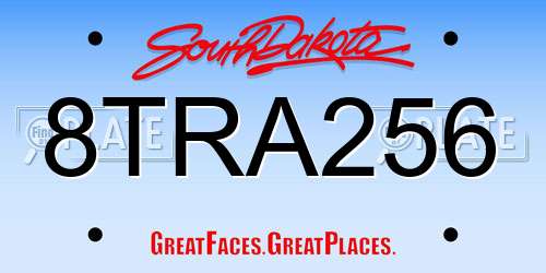 8TRA256 South Dakota License Plate