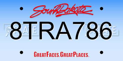 8TRA786 South Dakota License Plate