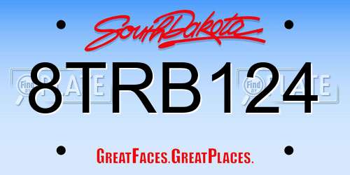 8TRB124 South Dakota License Plate