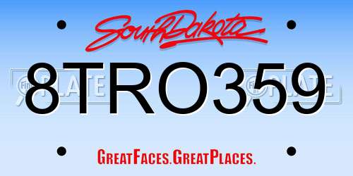 8TRO359 South Dakota License Plate