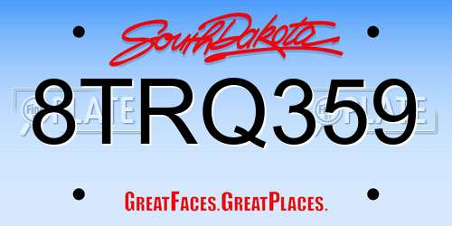 8TRQ359 South Dakota License Plate